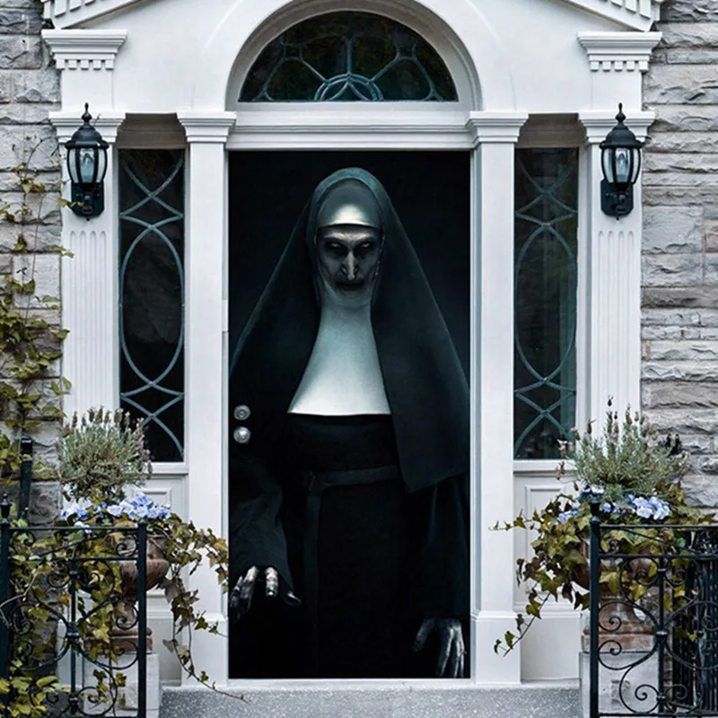 2 шт./компл. Хэллоуин дверь стикер s креативный призрак Nuns Смешные двери стикер s Наклейка на стекло, окно ванная комната обои 77x200cm