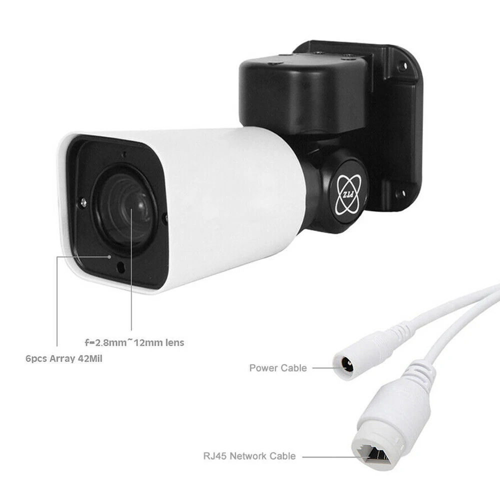 5MP POE PTZ Bullet IP камера 1080P 2MP H.265 ONVIF внешняя 4X ZOOM сетевая видеонаблюдения