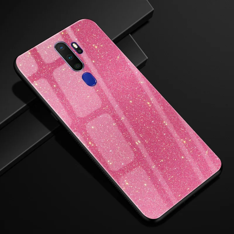 Для oppo A9 чехол PC Пластиковый стеклянный чехол для телефона черный ТПУ бампер чехол для oppo A9 чехол для oppo A5 A11X стеклянный чехол