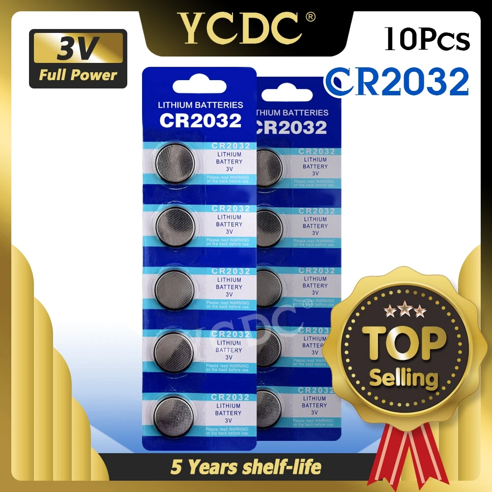 YCDC 10x литий полимерная литиевая батарея CR2032 DL2032 BR2032 ECR2032 5004LC KCR2032 запасная