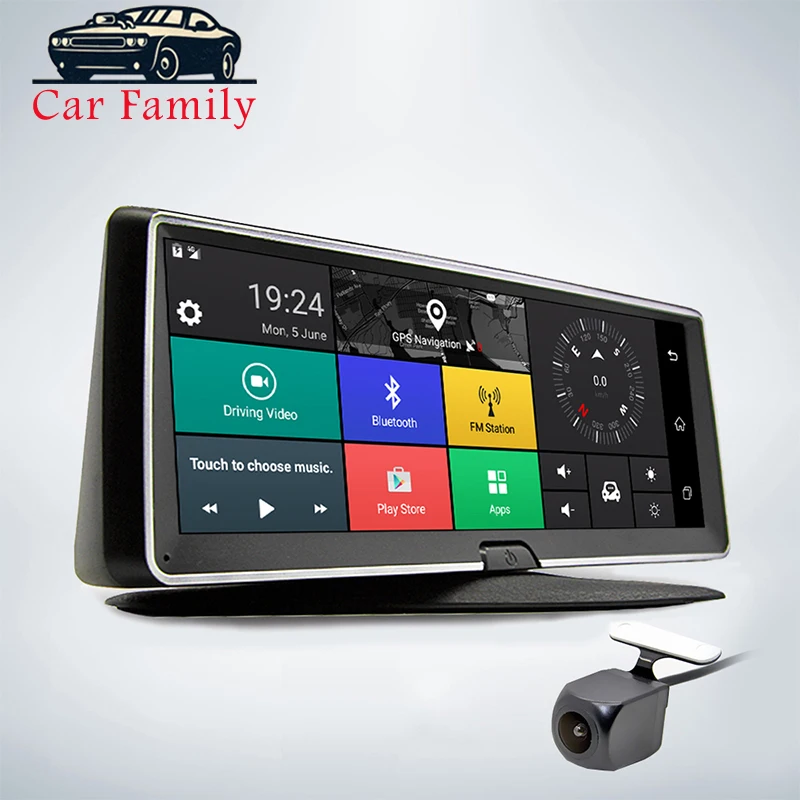 Car Family 4G Car DVR camera GPS FHD 1080P 8 Inch Android Navigation ADAS Night Vision Dash Cam Video Recorder Remote monitor