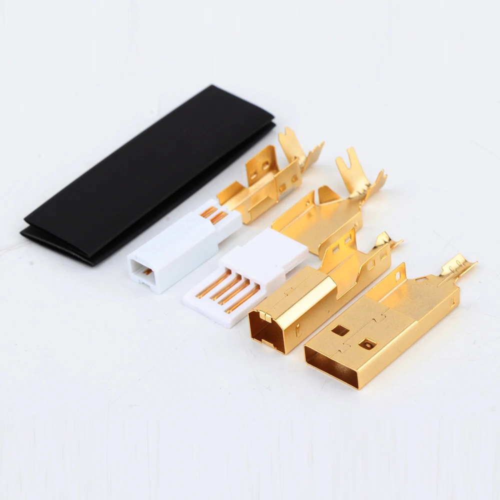 Hi End Gold Plated USB connector USB A+USB B Type A B Plug For DIY USB