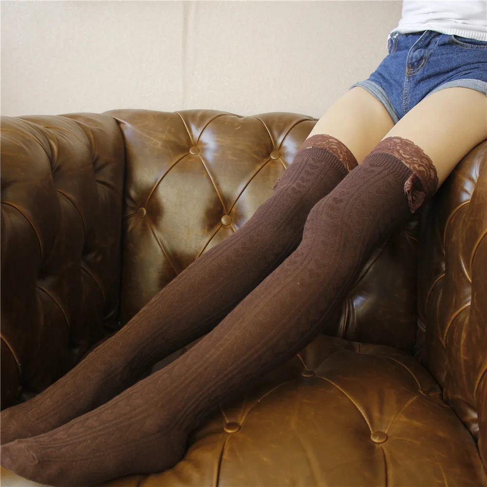 Heart Pattern winter Stockings High Over The Knee Socks Women Sexy Thigh for Girls Vertical Long Cotton Warm Stockings Medias