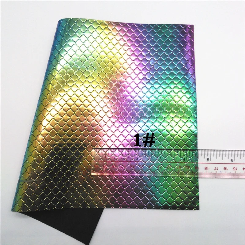 1 Glitterwishcome 21X29 см A4 размер винил для бантов рыбья чешуя "Русалка" Синтетическая кожа ткань искусственная кожа листы для бантов, GM457A - Цвет: 1