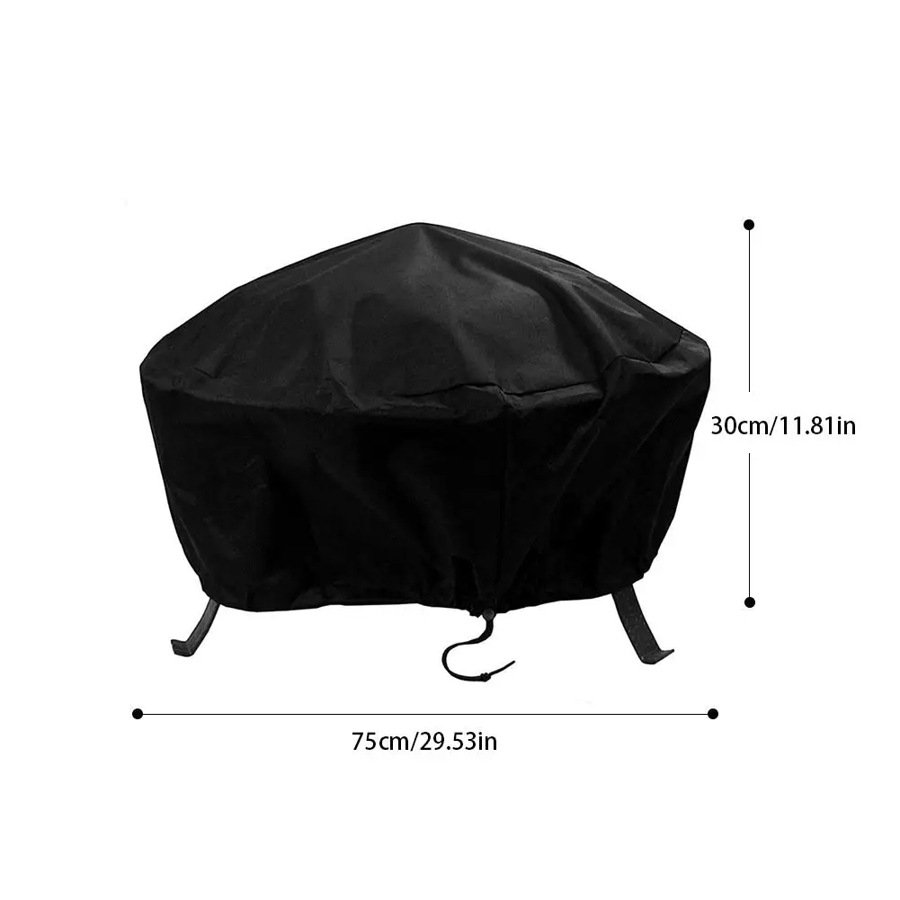 Oxford Cloth Round Fire Pit Cookware Cover Case Dust Waterproof And Weather Resistant Covers For Garden Outdoor Protective Cases