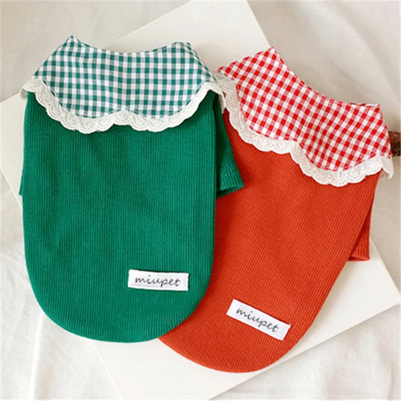 Летняя рубашка для собак жилет кошек и щенков футболка маленькой собаки Бишон
