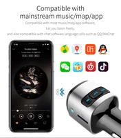tf כרטיס מטען לרכב עם משדר FM Bluetooth 5.0 MP3 Audio Receiver שחקן TF כרטיס U-דיסק לרכב Dual USB LED רכב טלפון מטען (5)