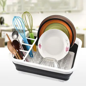 

Multi-function Folding Kitchen Storage Rack Bowls Chopsticks Drain Kitchen Tool T8WE