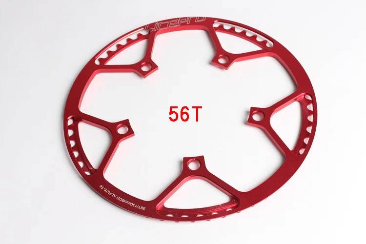 56T red Litepro односкоростная 45 T/47 T/53 T/56 T/58 T al7075складная велосипедная система BMX цепное колесо 130BCD цепное колесо 170 мм кривошипное кольцо - Цвет: 56T red