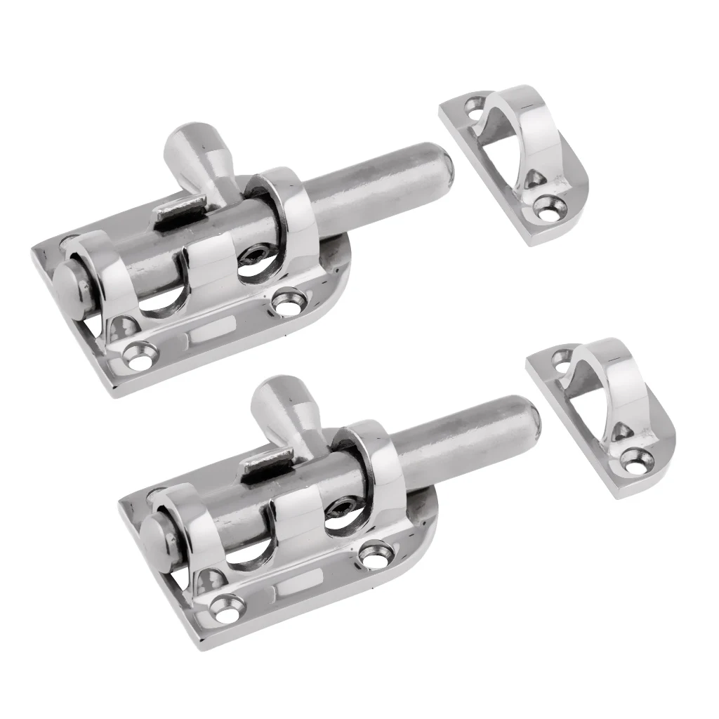 2 Pack 316 Stainless Steel Barrel Bolt Slide Latch Safety Lock for Marine Boat Window / Door / Hatch, 2.3 inch 60mm