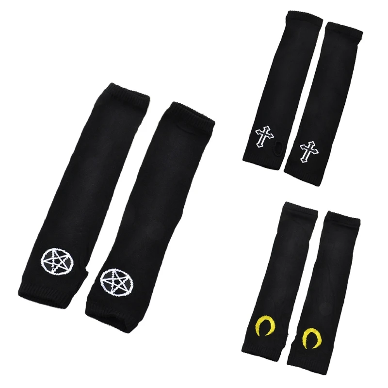 

Carnival Cross Hand Gloves Stretchy Long Fingerless Sleeves Arm Warmer Sleeve Knit Arm Sleeves Halloween Costume