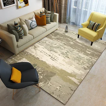 

European-style Simple Geometric Living Room Bedroom Non-slip Thick Printed Carpet Support Customization