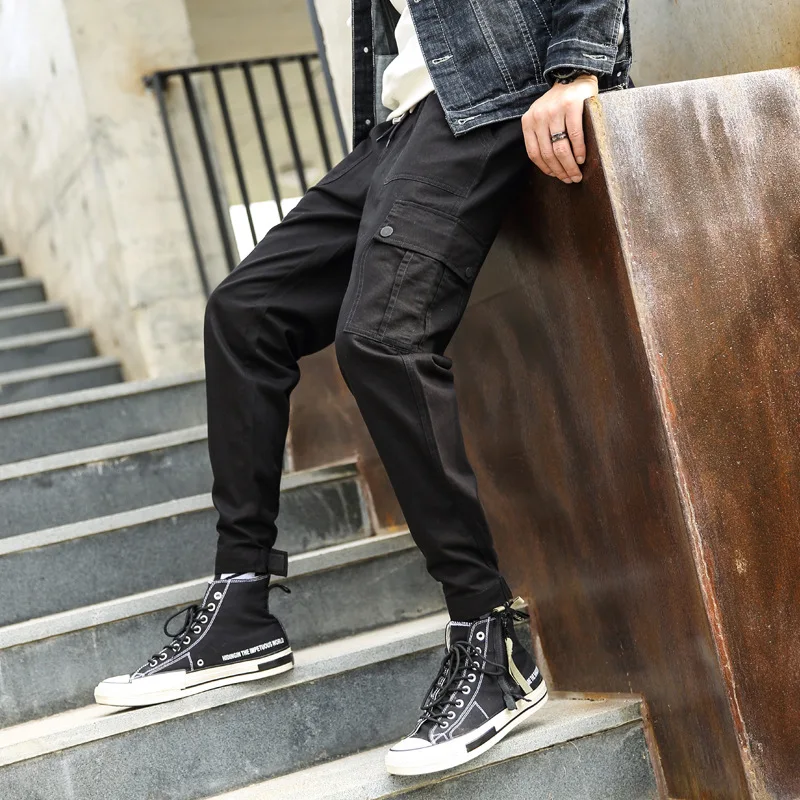 

2019 Spring And Autumn New Style Men Loose Bib Overall Men'S Wear Fashion Casual Multi-pockets Ankle Banded Pants