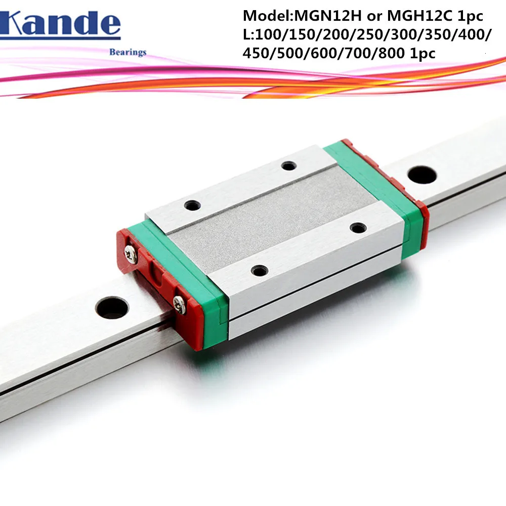 12mm Mini MGN12 Linear Rail Guide &2pc MGN12H Rail Carriage Block for CNC Router 