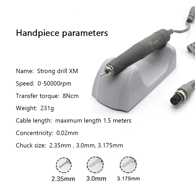 Nail Drill Handpiece 50000rpm Plastic Electric XM Q9 Nail Handle for Dental Laboratory Manicure Jewellery Polishing QZ60 G800 5