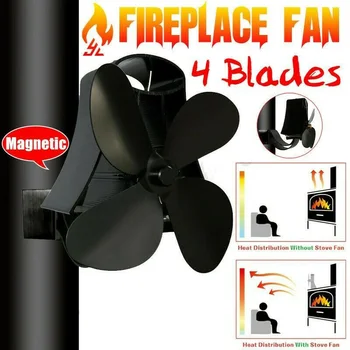 

Wall Mounted Stove Fireplace Fan Magnetic Flue Pipe Home Log Wood Burner Powered Heat Distribution Fireplace Parts