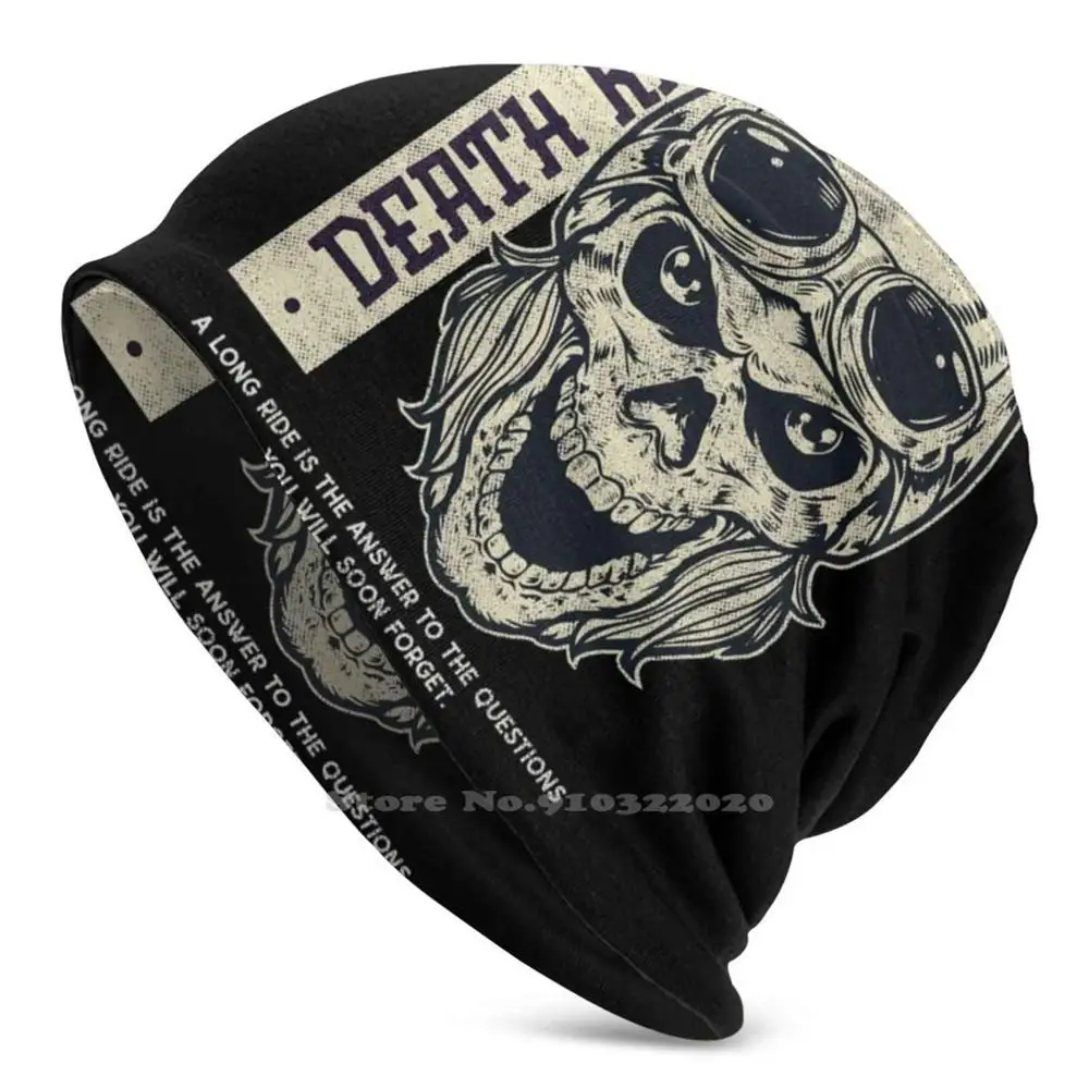 Death Ride Winter Warm Knitted Cap Beanie Men Death Stranding Skeletor Biker Bikie Bike Moto Casco Moto