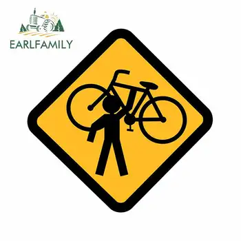 

EARLFAMILY 13cm x 12.8cm For Warning Sign Car Repair Sticker Auto Air Conditioner Decal Vinyl Material Car Door Protector Decor