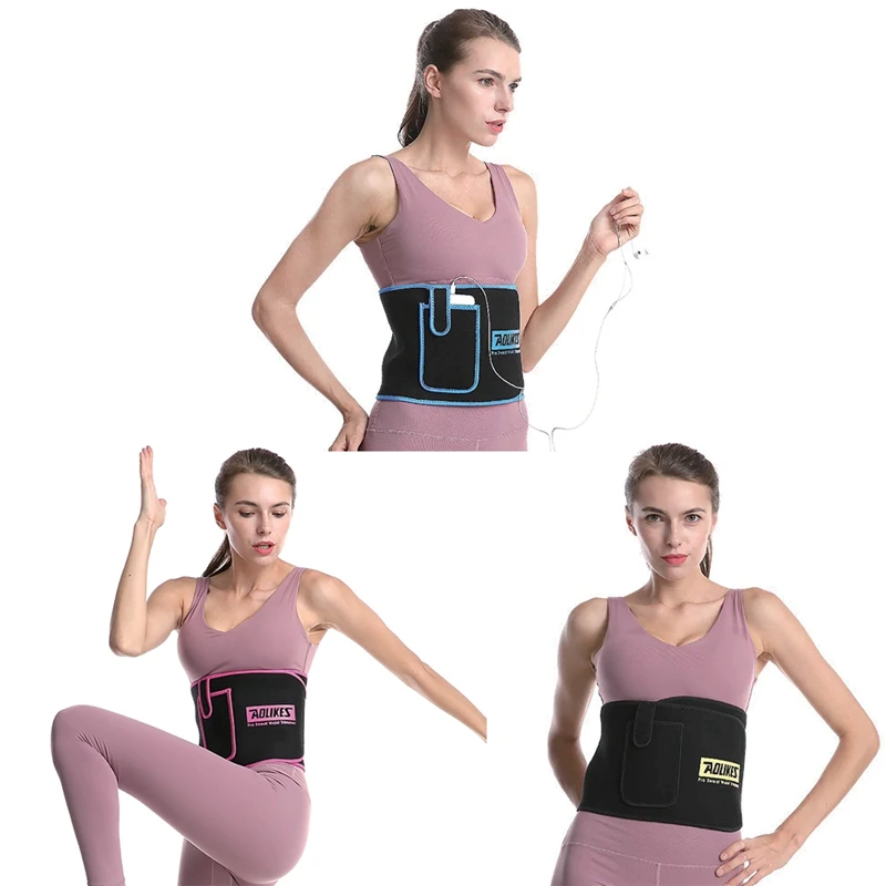 Waist Support Belt With Pocket, Adjustable Thermal Sweating Lumbar Warmer Protection Trainer Wrap
