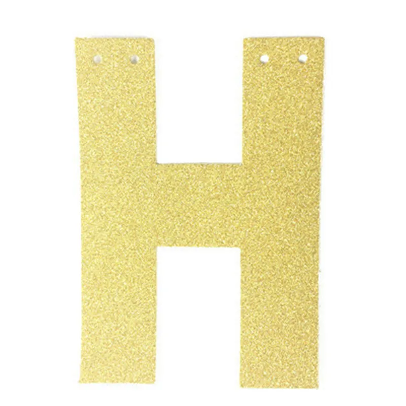Золотая бумага буквы от A до Z цифры от 0 до 9 DIY День рождения Свадебные украшения юбилей Алфавит баннеры вечерние принадлежности 14 см - Цвет: H