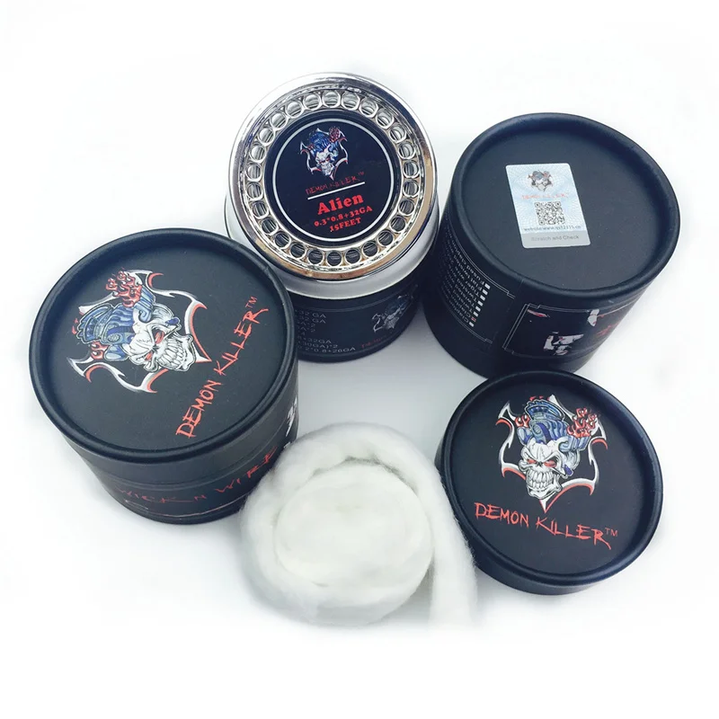 Demon Killer предварительно изготовленная катушка для RDA RTA RBA Vape аксессуары плоский витой плавленый Clapton Hive Alien Quad нагревательный провод коробка