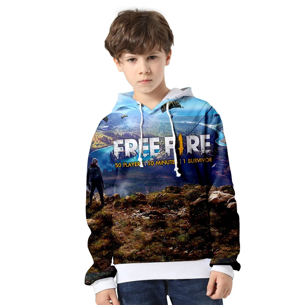 3 To 14 Years Kids Hoodie Free Fire 