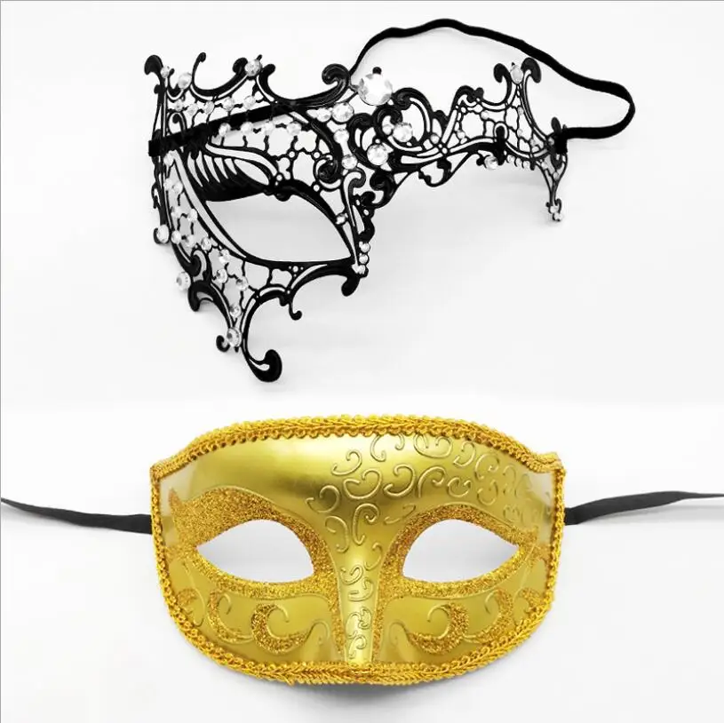 Металлическая Алмазная монокулярная железная маска Венеция костюм на Хэллоуин Танцевальная вечеринка маска лазерная резка металлическая Карнавальная маска