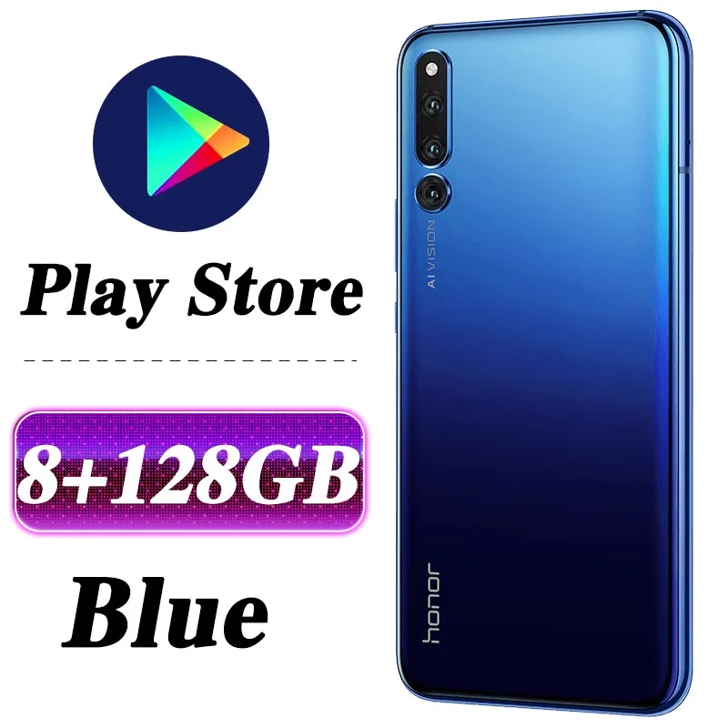 8G 128G Blue Смартфон HONOR Magic 2 8GB 128GB 6,39 дюймов Kirin 980 Android 9,0 FHD 2340X1080 NFC Supercharge - Цвет: 8G 128G Blue