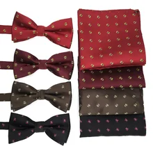 Повседневный галстук жениха с медведем и бабочкой, Свадебный бантик для жениха, карманный бантик, галстук-бабочка, Подарочный шарф