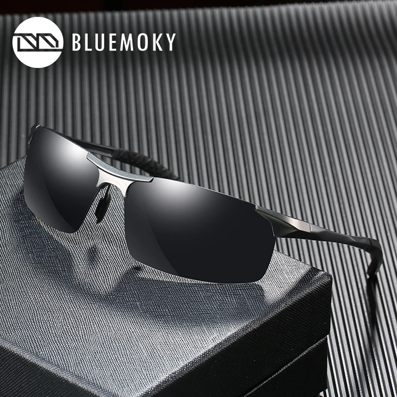 

BLUEMOKY High Quality Aluminum Magnesium Sport Polarized Sunglasses Men Outdoor UV400 Polaroid Driving Shades Goggle Sun Glasses