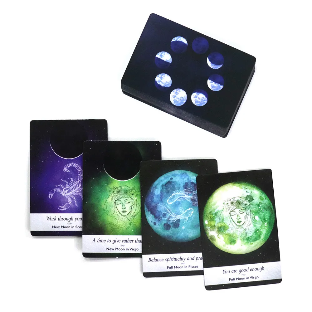 

2020 New 1 Set moonology oracle cards 44 playing cards guidance English mysterious read future tarot cards deck board games