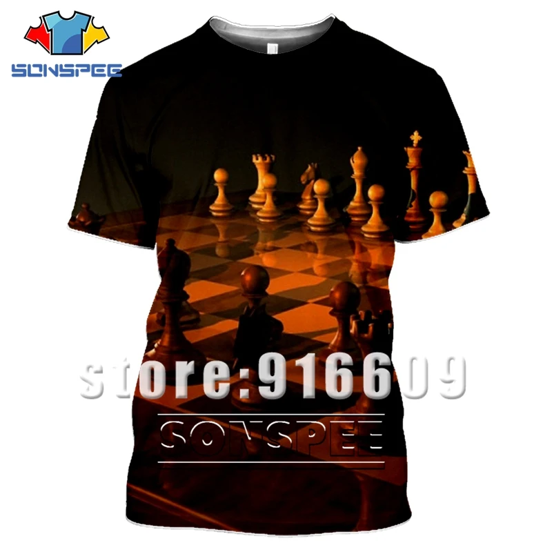 3D Print Chess Board Game Funny T shirts Harajuku T-shirt Men Women Fashion Pieces Tees Streetwear Couple Clothes Gym Clothing (1)