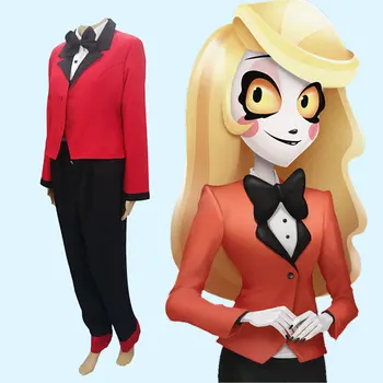 

Adult Women Hazbin Hotel Charlie Cosplay Costume Uniform Female Halloween Carnival Christmas Red Suit Anime Role Play