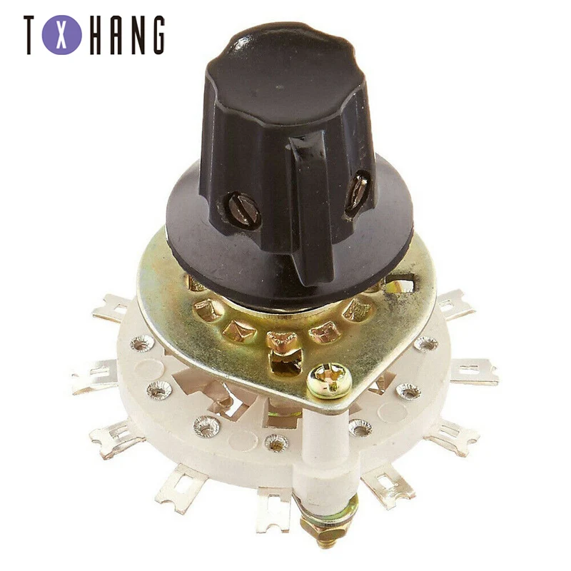 

KCZ-4*5 Four 4 Pole 5 Throw Position 4P5T TV Radio Band Channel Selector Ceramic Dual 2 Deck Rotary Switch w Plastic Knob