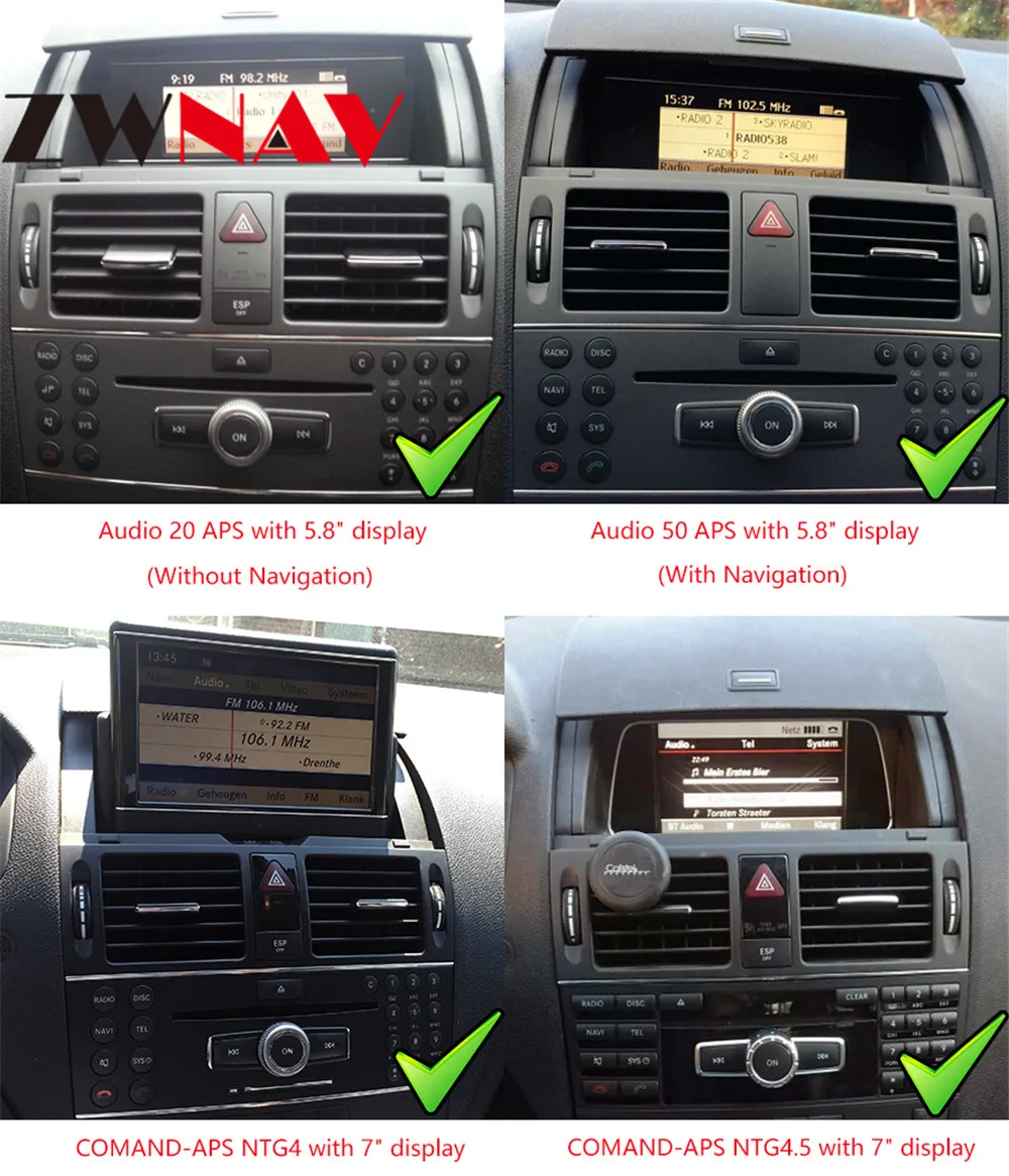 Cheap Android 9 4G 10" RAM Car GPS navigation For MERCEDES-BENZ C klasse W204 2007-2011 headunit Multimedia player radio tape recorder 1
