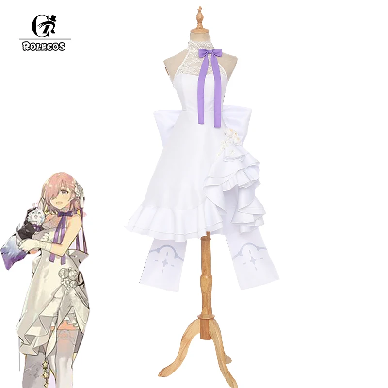 ROLECOS Fate Matthew kyrielite Косплей Костюм Mash Kyrielight косплей платье сексуальное Косплей женское платье FGO концертное белое платье