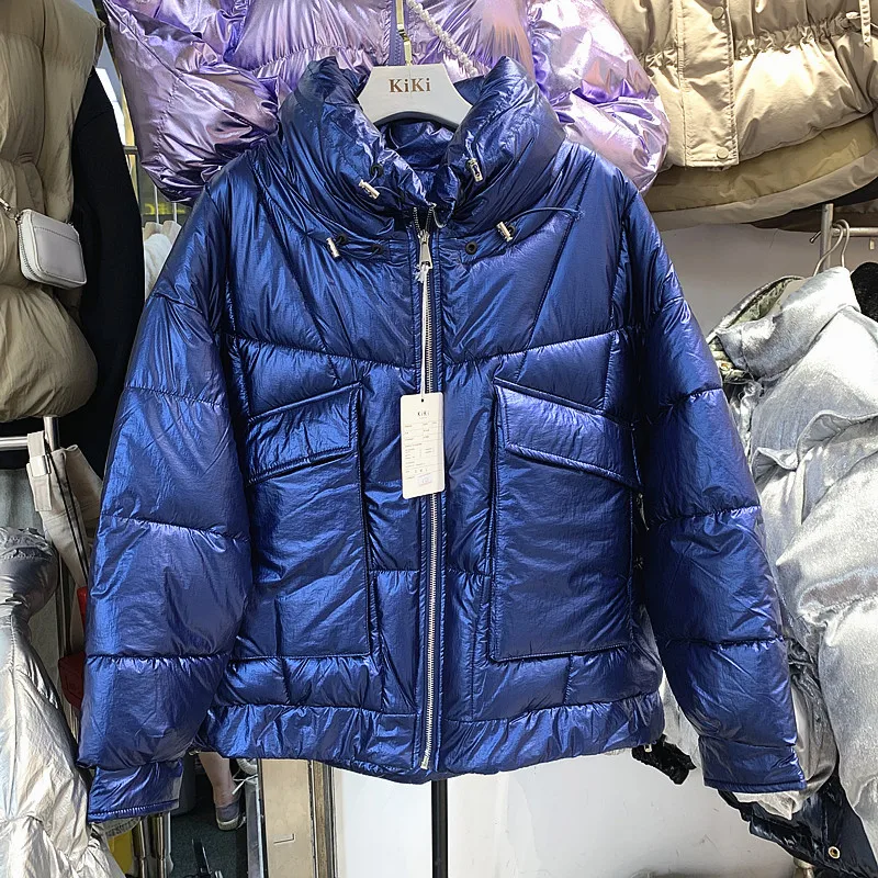 Модные яркие женские короткие свободные утолщенные куртки с хлопковой подкладкой, Женское зимнее пальто, женские повседневные теплые парки, куртка, верхняя одежда
