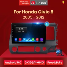 Junsun V1 Android 10.0 Ai Voice Control 4G Carplay Dsp Auto Radio Multimedia Gps Voor Honda Civic 8 Fk fn Fd 2005-2012 Rhd 2 Din