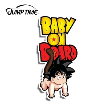 

Jump Time 13cmx6cm Goku Dragonball Z Baby on Board Funny Dragonball Car Stickers Decals Waterproof Vinyl Car Wrap Bumper Window