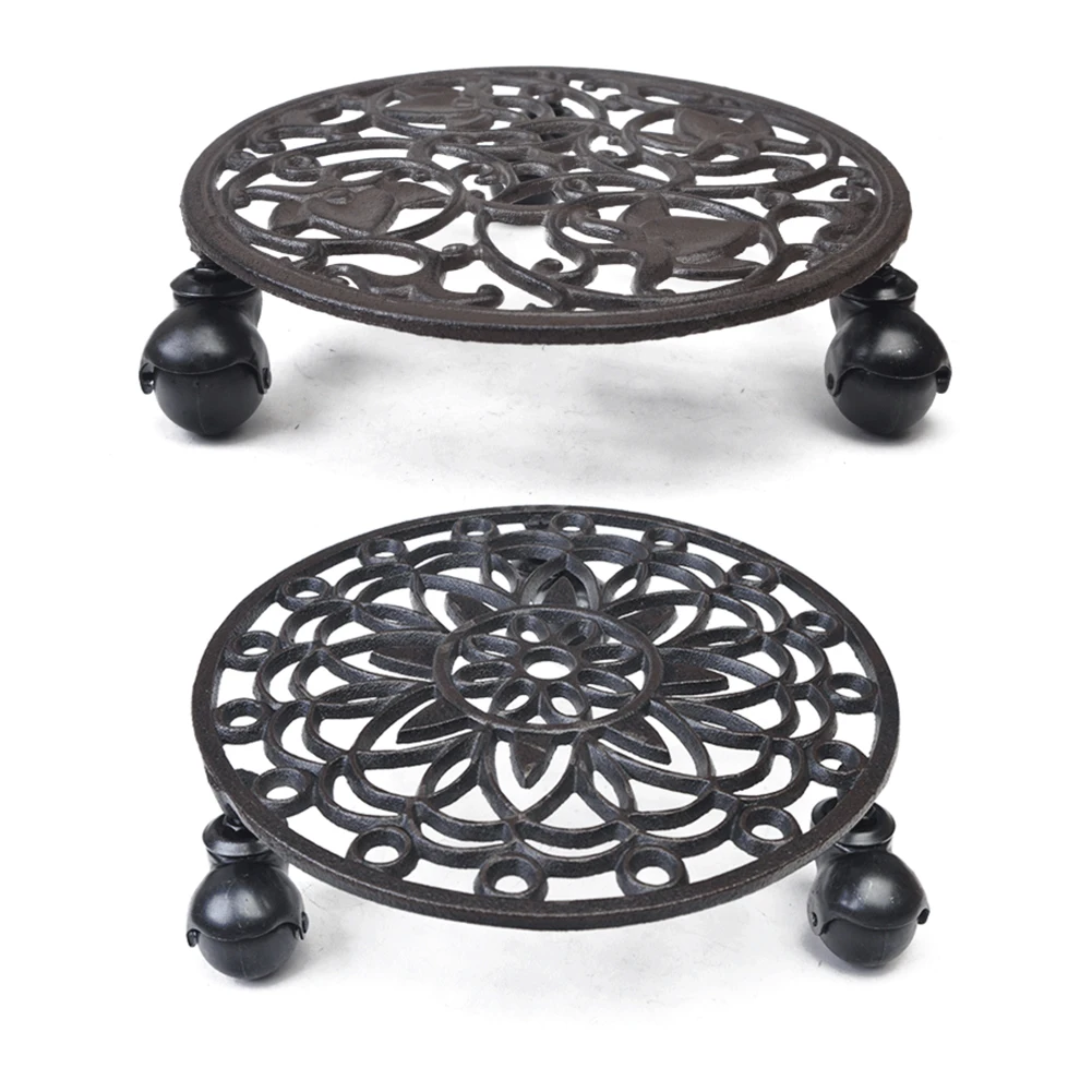 

Moving Saucer Durable Modern Low Noise Pallet Cast Iron Lock Wheel Holder Flower Pot Plant Stand Rolling Tray Casters