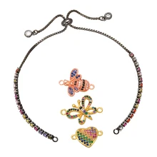 ZHUKOU 2,5x240 мм Изысканная кубическая форма из латуни с цирконами кристалл браслет для женщин Золотая, серебряная цепочка браслеты ювелирные изделия VL21