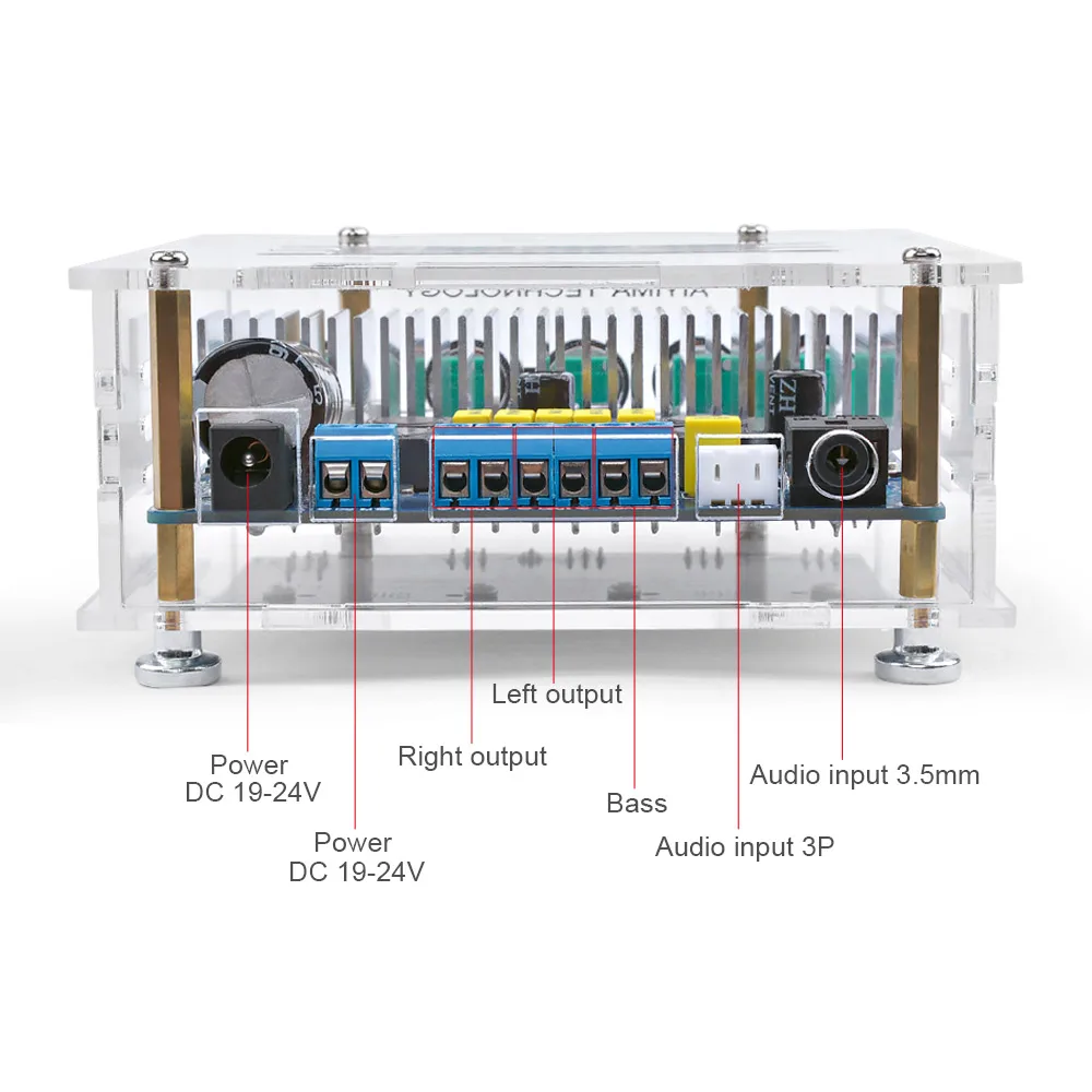 AIYIMA TPA3116 50 Вт* 2+ 100 Вт Bluetooth цифровой усилитель мощности собранная плата TPA3116D2 HIFI 2,1 Сабвуфер басовая плата с чехлом