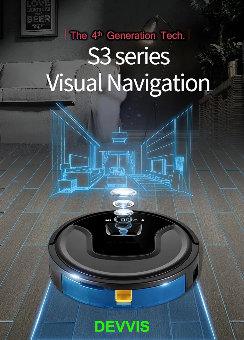 Newest Camera Visual+Gyroscope Navigation Robot Vacuum Cleaner