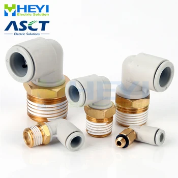 

10PCS/bag KQ2L OD 12mm - 1/4'' 3/8'' Male Thread Pneumatic Tube Elbow Connector Tube Air One-Touch Push In Fitting