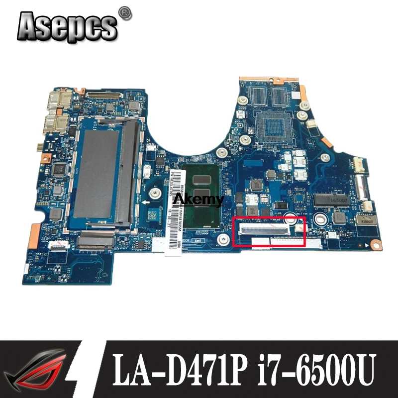 Материнская плата для ноутбука For Lenovo Yoga 710-14ISK с i7-6500u CPU LA-D471P 5B20L47395 DDR4 MB 100%