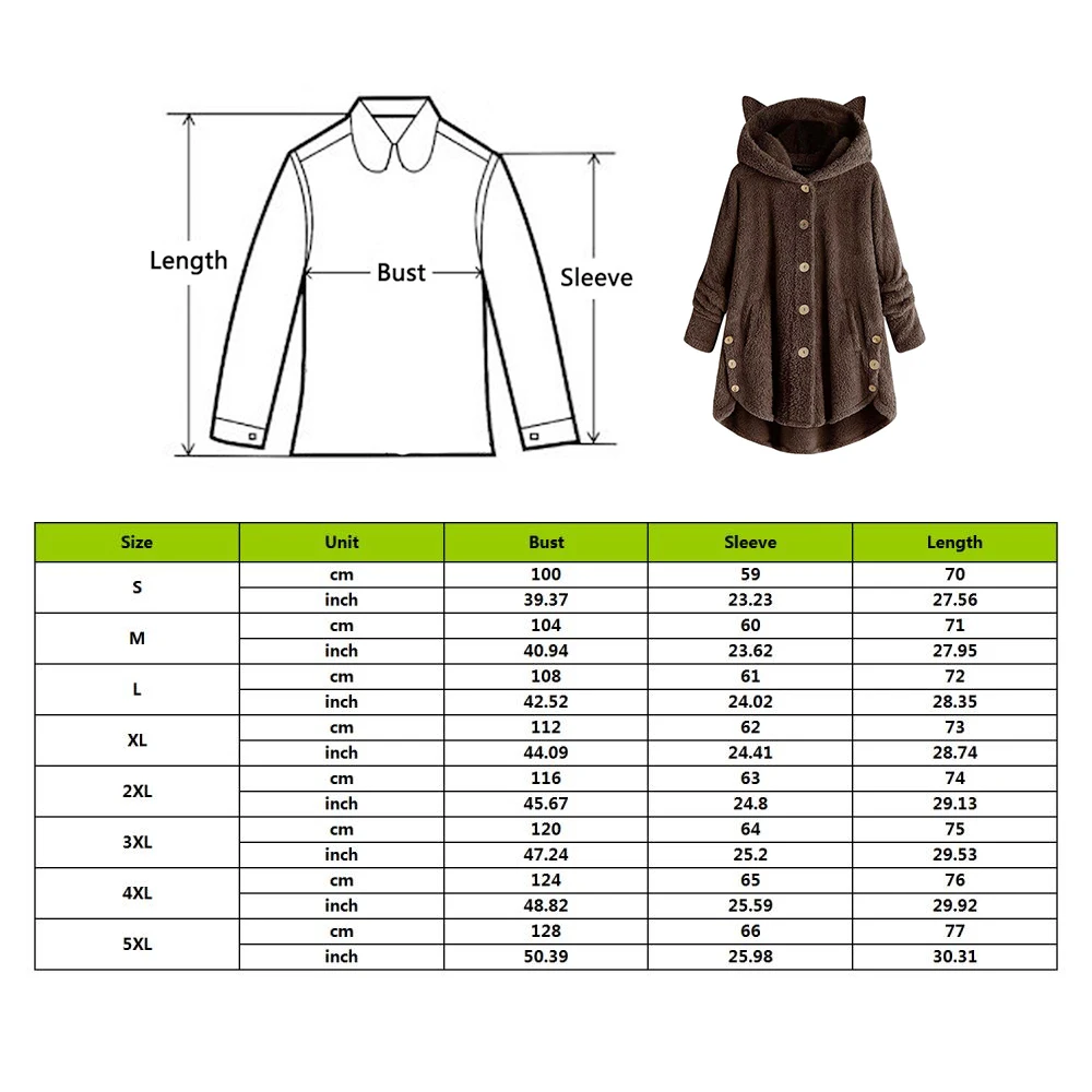 Свободные толстовки с ушками размера плюс, женская уличная одежда, модный свитер, пальто, свитер с мехом, зимнее повседневное однотонное пальто на молнии с пуговицами