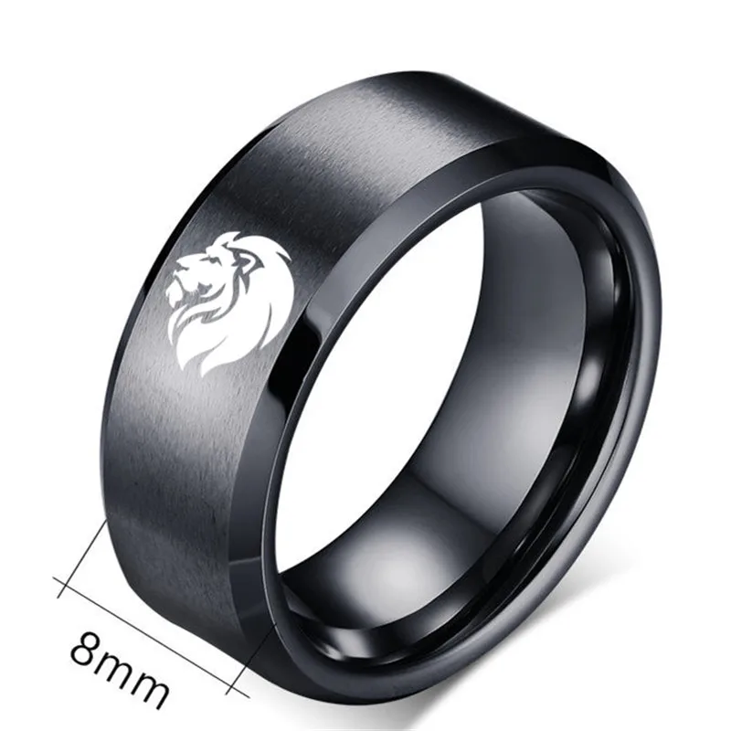 8MM Lion Titanium Ring for Men and Women For wedding rings finger rings jewelry rings ring jewelry signet ring round rings