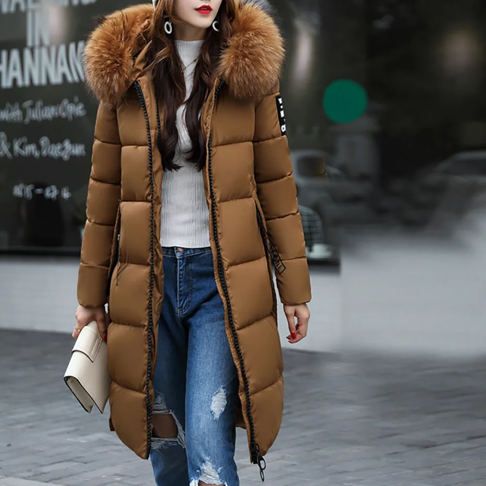 JAYCOSIN модное осенне-зимнее повседневное пальто для женщин, теплое пальто на молнии с открытым капюшоном и длинными рукавами, верхняя одежда с карманами, ropa mujer