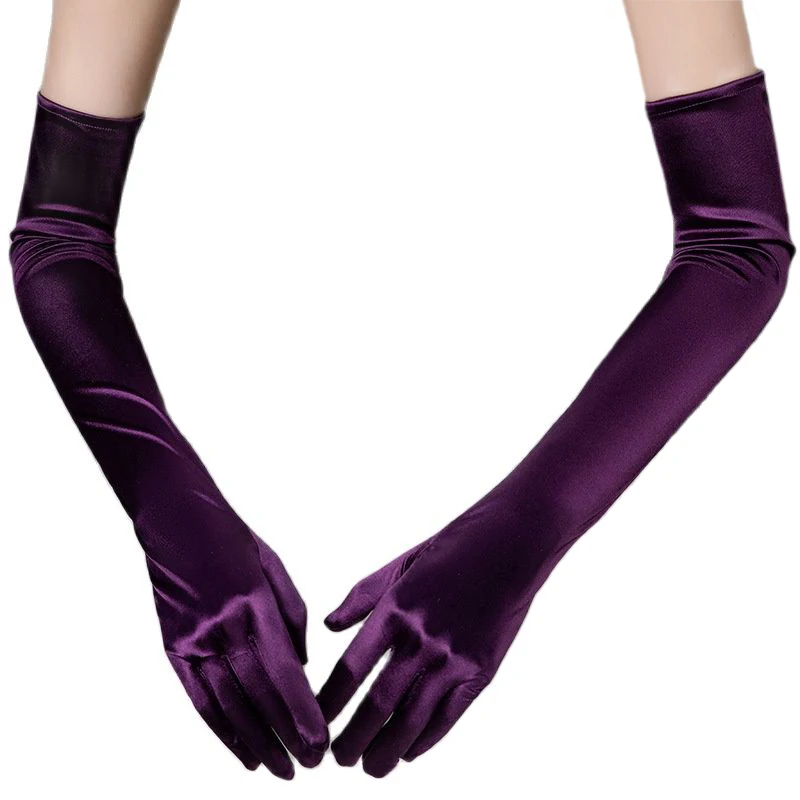 Satin Etiquette Accessories Apparel Long Gloves Satin Satin Dress