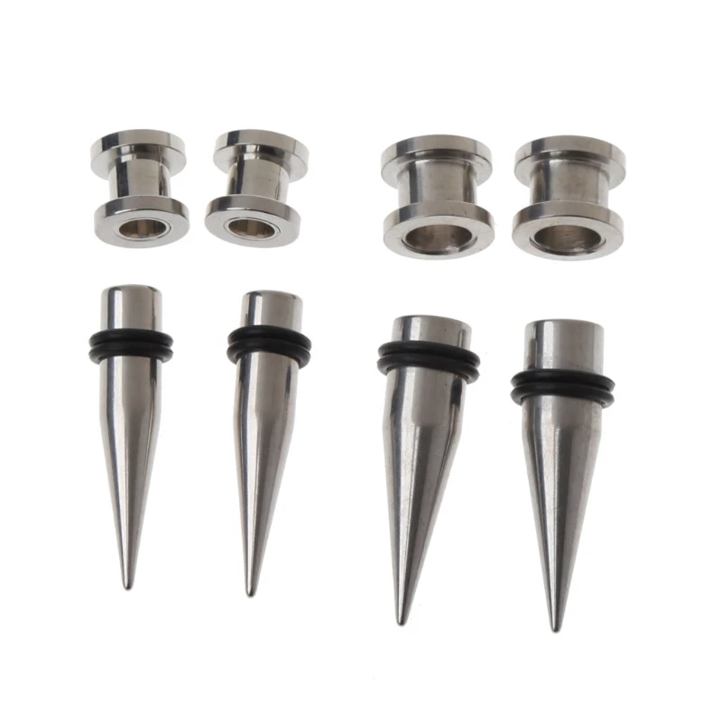 Body Piercing Jewelry 2 Pairs 1g 7mm and 9mm 316L Stainless Steel Ear Eyelets Tapers and Tunnels Studs Stretching Tools Kit